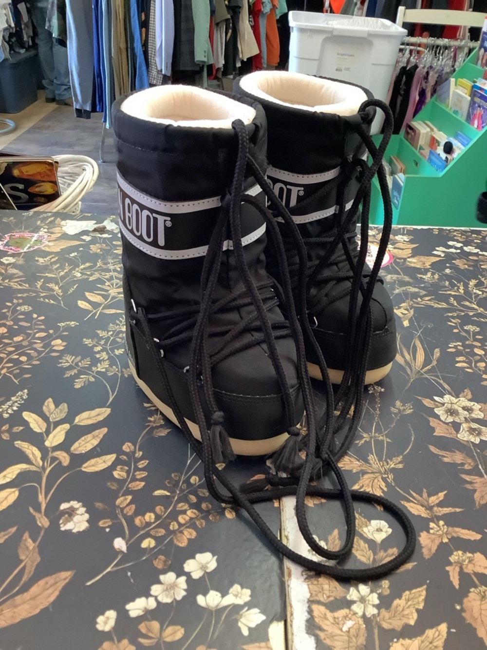 Moon Boot Kids Black and Cream Snow Boots